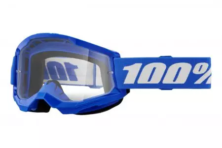 Óculos de proteção para motociclistas 100% Percentagem modelo Strata 2 azul vidro transparente-1