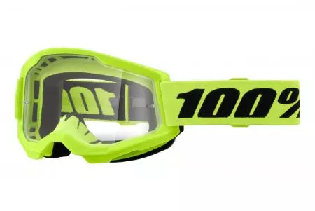 Óculos de proteção para motociclistas 100% Percentagem modelo Strata 2 Juventude crianças vidro transparente amarelo-1
