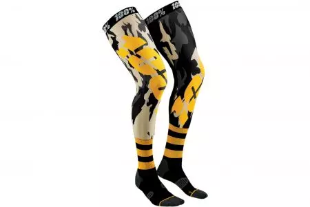Skarpety sportowe 100% Procent Rev MX Knee Brace Assault żółty L/XL-1