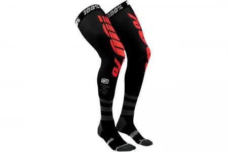 Sportske čarape 100% Percent Rev MX Knee Brace crne crvene S/M - 24014-013-17