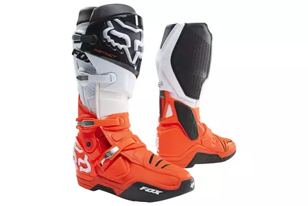 Motociklističke čizme Fox Instinct crno/bijele/narančaste 10-1