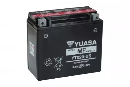 Nepieciešamība se 12V baterija koos капацитет 20 Ah Yuasa YTX20-BS-2