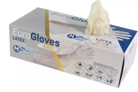 Jednorazové latexové rukavice 100 ks biele L - 304301