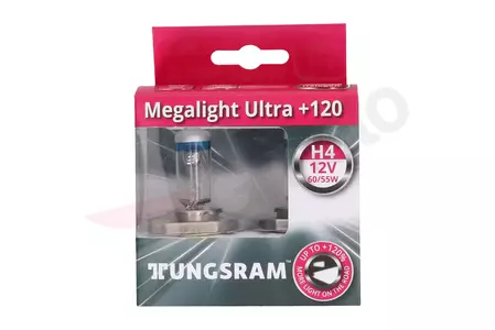 12V H4 60/55W P43 Tungsram Megalight Ultra +120% 2 vnt.-2