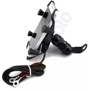 Support de téléphone pour motocyclette avec connecteur USB X-Grip L-8