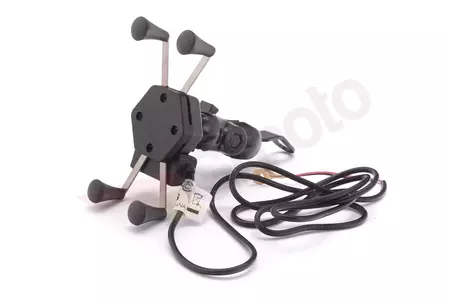 X-Grip XL Motorrad-Handyhalter mit USB-Ladegerät - BT140USB