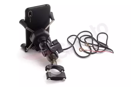 X-Grip XL motocikla tālruņa turētājs ar USB lādētāju-8