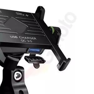 Motorrad-Handyhalter mit Ladegerät R10 Metall USB QC-4