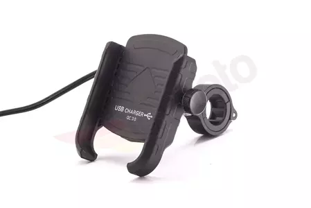 Support de téléphone pour motocyclette avec connecteur R9 metalic USB QC - BT154