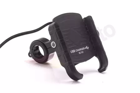 Motorcykeltelefonholder med oplader R9 metal USB QC-3