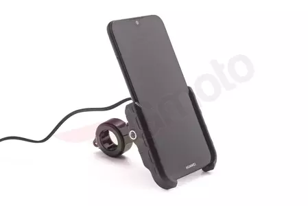 Motorcykel telefonhållare med laddare R9 metall USB QC-5
