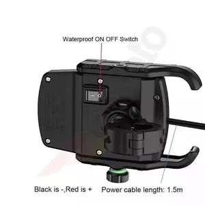 Uchwyt motocyklowy na telefon z ładowarką bezprzewodową R9W metal Wireless-3
