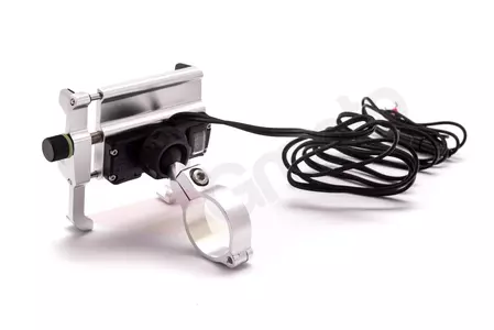 Uchwyt motocyklowy na telefon z ładowarką R10 metal USB QC-3