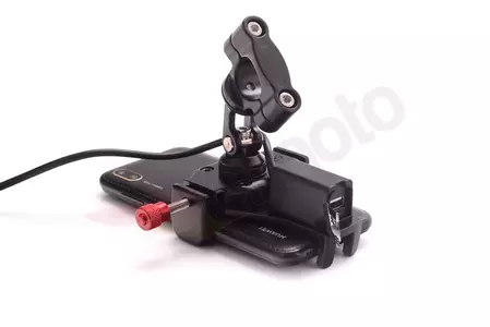 Uchwyt motocyklowy na telefon z ładowarką R11 metal USB-8