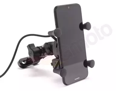 Suporte para telemóvel de motocicleta RAM L-metal USB com carregador-7
