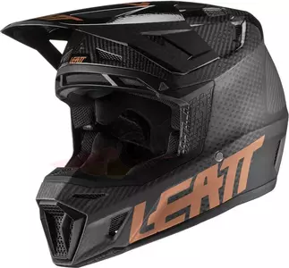 Leatt 9.5 Carbon V21.1 cross enduro motorcykelhjälm + Velocity 6.5 African Tiger skyddsglasögon L-2