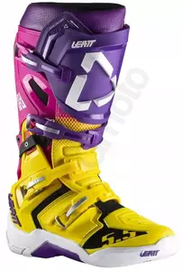 Botas moto enduro Leatt GPX 5.5 Flexlock cross morado/rosa/amarillo r.43 - 3021100102