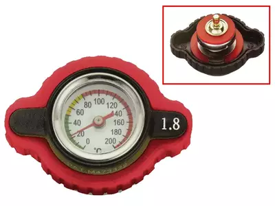 Capac de radiator Nachman Honda Kawasaki Suzuki Yamaha (18 Bar) cu indicator de temperatură roșu - MX-10103RD