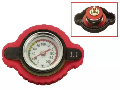 Nachman kølerdæksel KTM (18 bar) med rød temperaturindikator - MX-10105RD