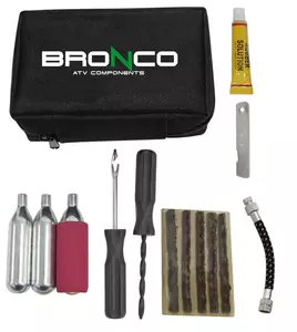 Kit de reparação Bronco para pneus sem câmara de ar furados (9 elementos)