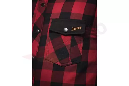 Broger Alaska camicia da moto rosso-nera S-3