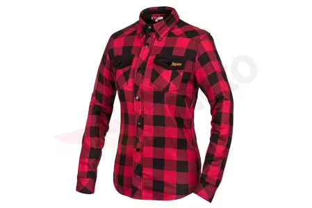 Broger Alaska Lady rouge-noir DM motorbike shirt - BR-JRY-ALASKA-22-DM