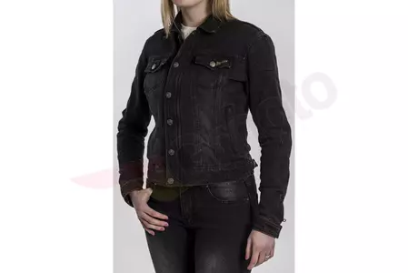 Broger Florida Lady a spălat negru DM jacheta de motocicletă pentru femei din denim negru DM-3