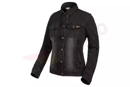 Broger Florida Lady spălate negru DL jachetă de motocicletă pentru femei din denim negru DL-1