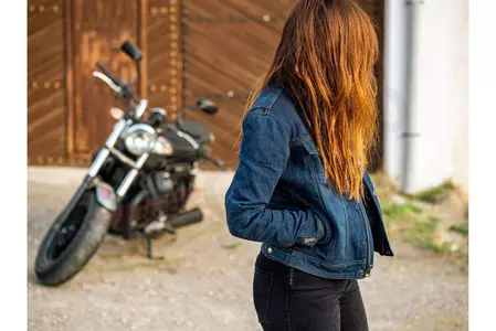 Broger Florida Lady izmazgāta zila DXS džinsa motocikla jaka sievietēm-7