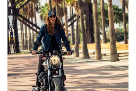 Broger Florida Lady πλυμένο μπλε DL γυναικείο τζιν μπουφάν μοτοσικλέτας-5