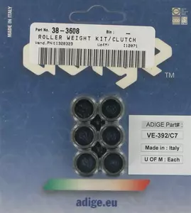 Adige 16x13 mm 5,5 g variatorskivor i kolfiber - VE-392/C7
