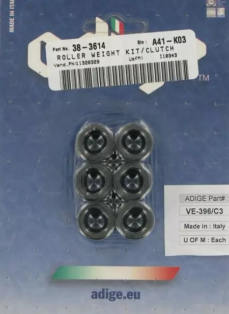 Rouleaux de variateur Adige 19x17 mm 10.5g carbone-2