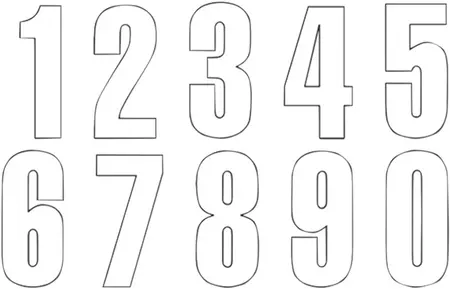 Zahlenaufkleber Zahlen Aufkleber Startnummer "0" 13x7 Blackbird 3 St. weiß - 5047/10/0