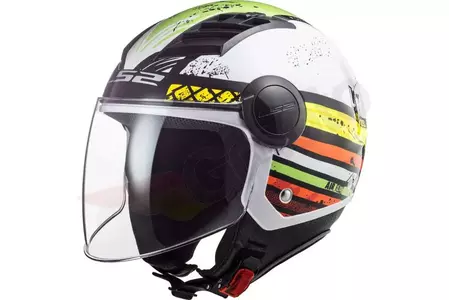 LS2 OF562 AIRFLOW RONNIE BRANCO VERDE L capacete aberto para motociclistas - AK3056255025