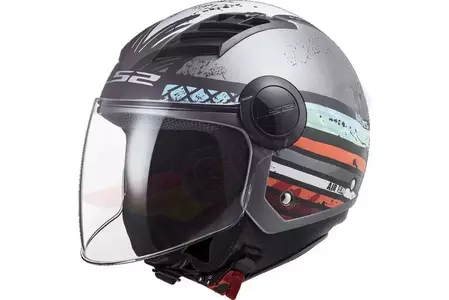 LS2 OF562 AIRFLOW RONNIE MATT SILVER BLUE S motorcykelhjelm med åbent ansigt-1