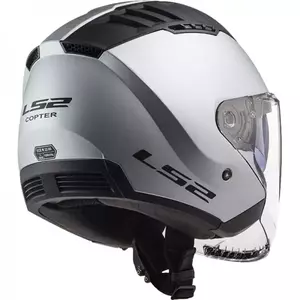 LS2 OF600 COPTER SOLID MATT SILVER S capacete aberto para motociclistas-2
