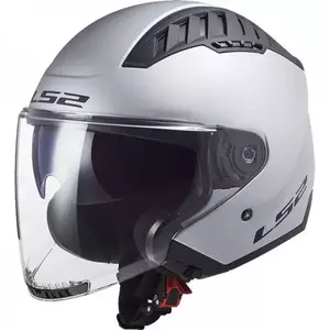 LS2 OF600 COPTER SOLID MATT SILVER L capacete aberto para motociclistas-1