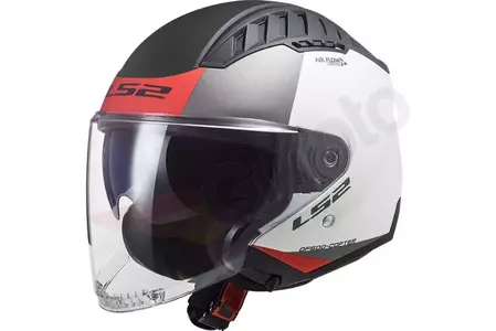 LS2 OF600 COPTER URBANO MATT BRANCO VERMELHO S capacete aberto para motociclistas - AK3060021023
