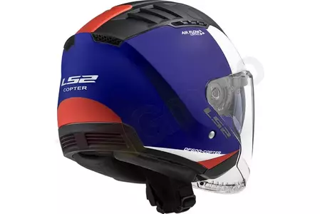 LS2 OF600 COPTER URBANO MATT AZUL VERMELHO L capacete aberto para motociclistas-2