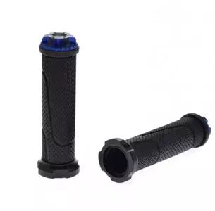 Handvatten - stuurrubber 22 mm zwart/blauw Hebe