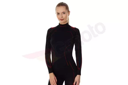 Sweat-shirt thermique moto Brubeck Cooler à manches longues noir/rouge pour femmes L
