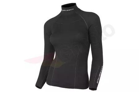 Damen Brubeck Extreme Wolle Merino Motorrad Thermo Sweatshirt schwarz S