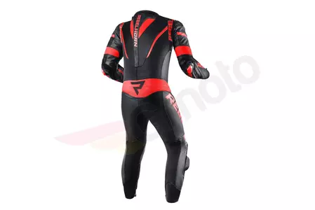Rebelhorn Rebel traje de moto de cuero negro y rojo fluo 50-2