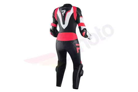 Дамски кожен костюм за мотоциклет Rebelhorn Rebel Lady черен, бял и червен D32-2