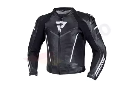 Rebelhorn Fighter casaco de couro para motas preto e branco 48-1