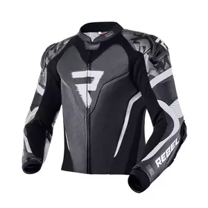 Rebelhorn Rebel jachetă de motocicletă din piele Rebel negru și alb 52-1