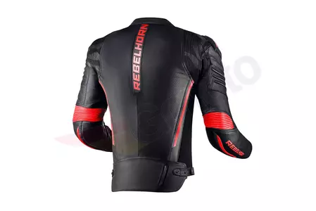 Rebelhorn Vandal giacca da moto in pelle nera e rossa fluo 46-2