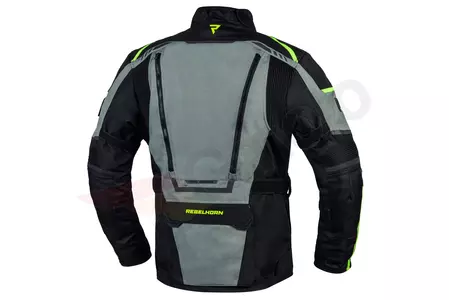 Rebelhorn Cubby IV tekstilna motoristička jakna crno-siva-fluo žuta 4XL-2