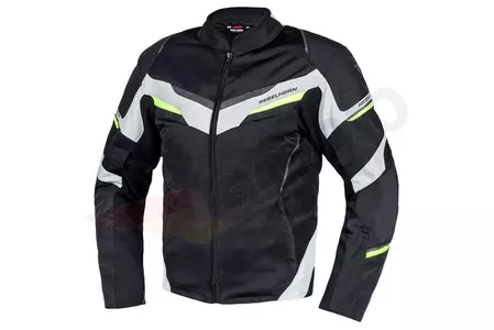 Tekstilna motoristička jakna Rebelhorn Flux, crno-ledeno-žuta fluo L - RH-TJ-FLUX-25-L