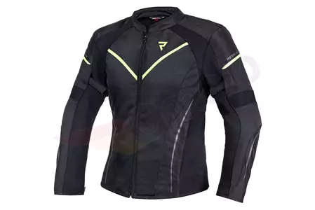 Rebelhorn Flux Lady ženska tekstilna motoristička jakna, crno-žuta fluo DL - RH-TJ-FLUX-58-DL